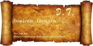 Dominus Terézia névjegykártya