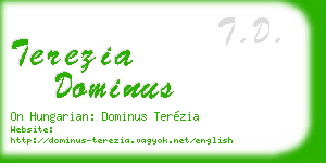 terezia dominus business card