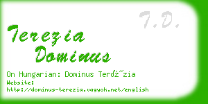 terezia dominus business card